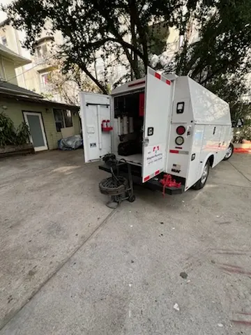 Magnet Plumbing service vehicle on-site for Sewer Line Repair in Palm River Estates